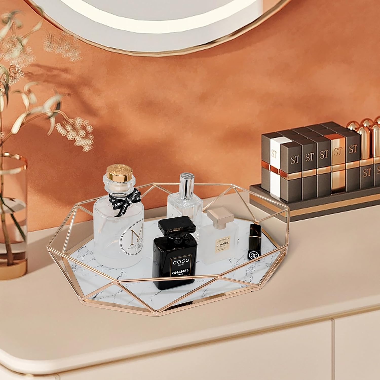 Vanity Tray, Gold Mirror Tray, Perfume Tray, Tabletop Tray, Decorative Tray Vanity Tray, Gold Mirror Tray, Perfume Tray, Tabletop Tray, Decorative Tray
